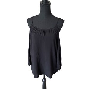 Express Black Cold Shoulder Blouse, size small